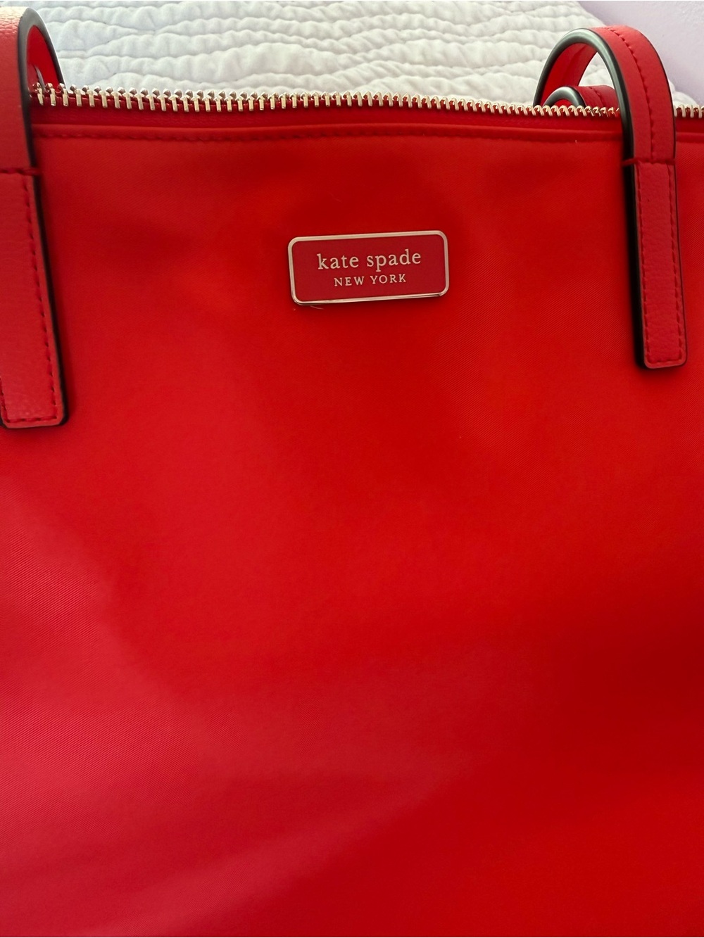 kate spade Bright Red Nylon Zip-Top Tote - Picture 4 of 4